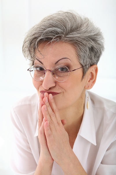 Mature woman with happy face