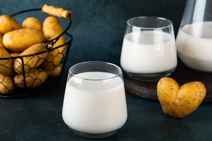 Vegan potato milk in a glass