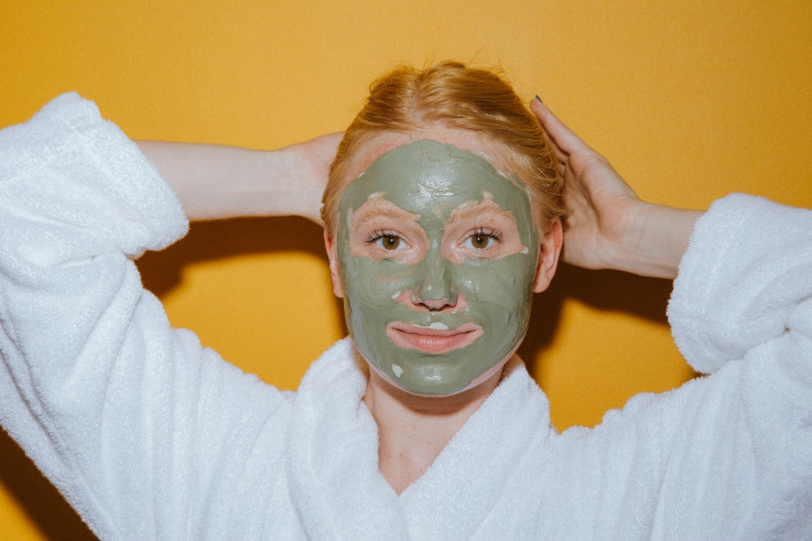 lady with facial mask