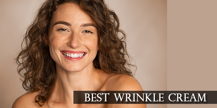 middle aged woman smiling with good skin